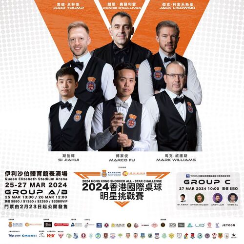 Sensational snooker on cue in Hong Kong! The 2024 Hong Kong Snooker All-Star Challenge at Queen Elizabeth Stadium (Mar 25-27) will see the world's top two players Ronnie O'Sullivan and Judd Trump demonstrate their exceptional talents on the baize alongside local hero Marco Fu 傅家俊 and a host of other stars🔥. Follow Brand Hong Kong for more sporting event information in the city😎.   #hongkong #brandhongkong #asiasworlcity #dynamichk #megaevents #megaHK #snooker