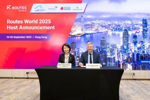 Hong Kong to host global aviation route event✈️! The Airport Authority Hong Kong will be hosting a prominent annual global aviation event, Routes World 2025, from September 24-26 next year. More than 3,000 industry leaders from over 260 airlines, as well as airports, tourism, and other aviation stakeholders of over 130 countries are expected to gather in the city to discuss the latest opportunities and potential to expand their global airline route networks. Learn more:  https://www.hongkongairport.com/en/media-centre/press-release/2024/pr_1714   Photo: Chief Operating Officer of Airport Authority Hong Kong Vivian Cheung (left) and Director of Routes Steven Small sign agreement today (May 9).  Hong Kong International Airport 香港國際機場  #hongkong #brandhongkong #asiasworldcity #megaevents #megaHK #RoutesWorld2025