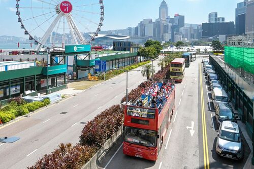 All aboard at Victoria Park🚌! An exhibition of 10 busses is underway at Victoria Park on Hong Kong Island (till Oct 22), featuring vehicles ranging from the first-generation double-decker introduced 75 years ago to the latest China-made new energy double-decker buses, taking visitors on a journey through the evolution of franchised buses in the city. The exhibition, presented by the Transport Department in celebration of the 75th anniversary of the founding of the People's Republic of China, started with a bus parade (Oct 19) through the city centre. Take a look!  #hongkong #brandhongkong #asiasworldcity #75thAnniversary #busparade 運輸及物流局 運輸署 Agent T 城巴 Citybus  KMB 九巴專頁