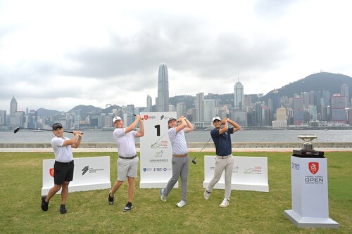 Back in full swing! ⛳  The four golf stars pose with the fabled #HongKongOpen trophy.  四位球星在 #香港高爾夫球公開賽 獎盃旁擺出揮桿姿勢，蓄勢待發。  @thehkopen #HKO2023 📅 Nov 9-12 | 📍 @hkgolfclub 🔎 thehongkongopen.com  #hongkong #brandhongkong #asiasworldcity #HKOpen #CameronSmith #TalorGooch #PatrickReed #TaichiKho #InternationalSeries #sportsevents #dynamichk #香港 #香港品牌 #亞洲國際都會 #香港高爾夫球公開賽 #史密夫 #古奇 #列特 #許龍一 #亞洲賽國際系列賽 #體育賽事 #活力澎湃