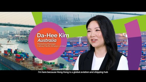 What draws high-flying professionals to Hong Kong? Da-Hee Kim relocated to the city from Australia to take up the position as marketing manager at Cathay Pacific. She explains that Hong Kong's position as a global logistics hub within a 5-hour flight of half the world’s population, makes it an ideal place for trading, business and travelling. Welcome to Hong Kong!  香港為何能吸引高端人才落戶？ 來自澳洲的Da-Hee Kim 選擇到香港擔任國泰航空公司市務經理一職，她認為香港作為環球航空及航運中心，全球一半人口5小時內即可抵達，非常適合貿易、商務和旅遊。歡迎來到香港！  @hktalentengage  #hongkong #brandhongkong #asiasworldcity #HongKongTalentEngage #talents #CX #香港 #香港品牌 #亞洲國際都會 #香港人才服務辦公室 #人才 #國泰航空