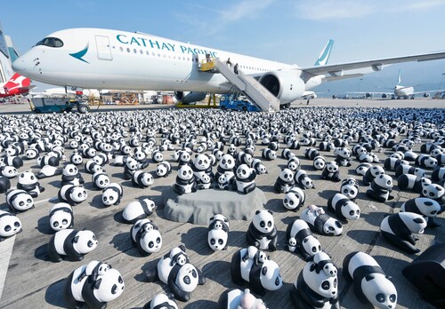 Panda play🐼! Hong Kong International Airport rolled out a grand welcome for 2,500 panda sculptures that arrived for the PANDA GO! FEST HK event, chaperoned by actors Louis Koo and Charmaine Sheh. Starting December 7, the cute panda creations will meet the people at landmarks across Hong Kong and feature in four exhibitions.  https://www.pandago-fest.com/en/  可愛熊貓大匯集🐼！2,500隻大熊貓雕塑今日（12月2日）抵達香港國際機場，著名演員古天樂及佘詩曼到場迎接，為「PANDA GO！香港遊」揭開序幕。由12月7日起，大熊貓雕塑將於香港多個地標和4場公眾展覽與大家見面，萬勿錯過！ https://www.pandago-fest.com/  @pandago_fest @arr.allrightsreserved  #hongkong #brandhongkong #asiasworldcity #panda #PANDAGOFESTHK #香港 #香港品牌 #亞洲國際都會 #大熊貓