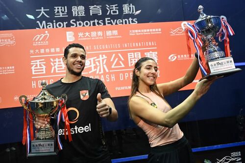 Breathtaking action at the week-long Hong Kong Squash Open 2022 concluded last Sunday (Dec 4) with two enthralling 5-game finals and an Egyptian sweep of the titles. Hania El Hammamy (World No. 3) and Mostafa Asal (World No. 4) claimed the women's and men's titles respectively. El Hammamy defeated fellow Egyptian Nour El Sherbini 3-2 while Asal edged past Diego Elias of Peru 3-2 to fans' and spectators' cheers at Hong Kong Park Sports Centre. Follow Brand Hong Kong for international sporting events in Hong Kong.   #hongkong #brandhongkong #asiasworldcity #dynamichk #HKSQUASHOPEN