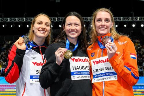 Congrats to Siobhan Haughey on her gold medal win at the FINA World Swimming Championships in Australia (Dec 18). Siobhan raced to victory in the women’s 200m freestyle in 1 minute, 51.65 seconds to successfully defend her title and add a gold medal to the silver she picked up in the 100m event earlier. Well done Siobhan!  https://lnkd.in/gAUwiBeC  #hongkong #brandhongkong #asiaworldcity #dynamichk #swimming #FINA #SiobhanHaughey